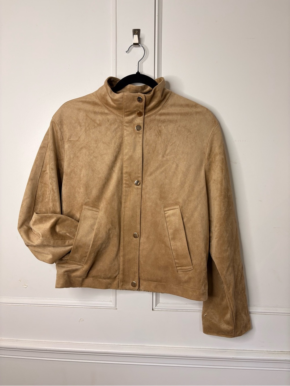Zara Tan Suede Bomber Jacket